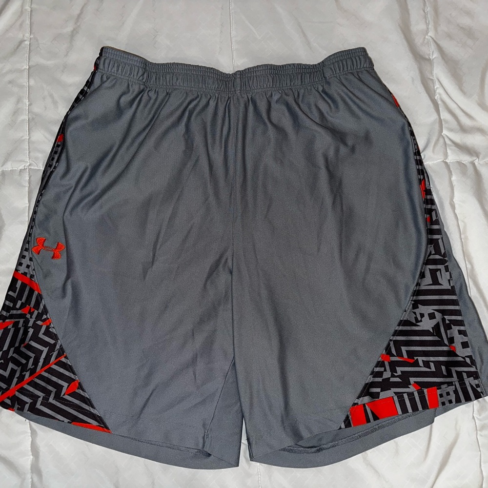 Under Armour, XL, Grey and Orange Athletic Shorts